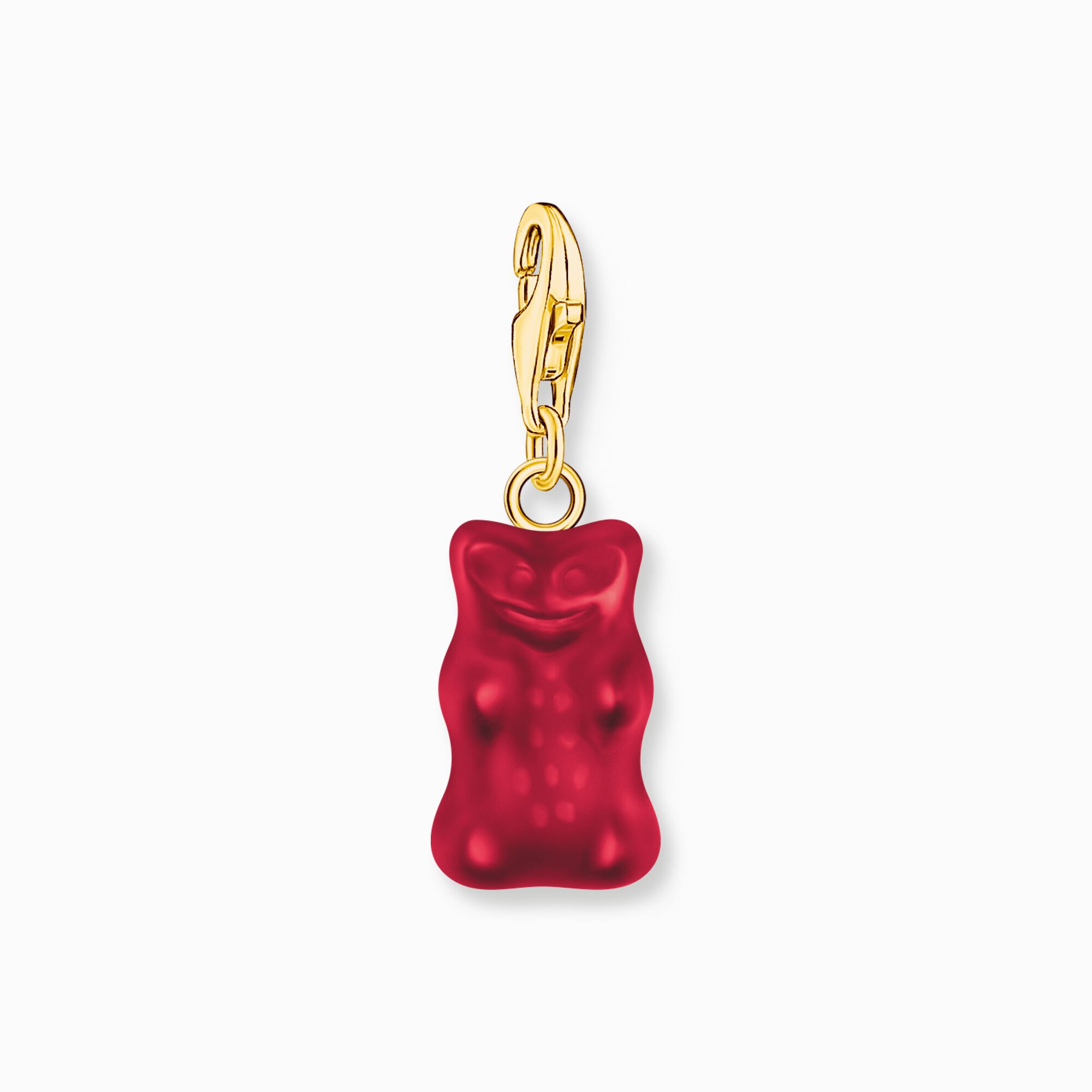 Gold-plated charm pendant goldbears in red from the Charm Club collection in the THOMAS SABO online store